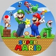 thumbnail image 4 of Fondo redondo de Super Mario Bros para fiesta de cumpleaños de niños, decoración cilíndrica, fondo de fotografía de poliéster, accesorios para baby shower, 4 of 5