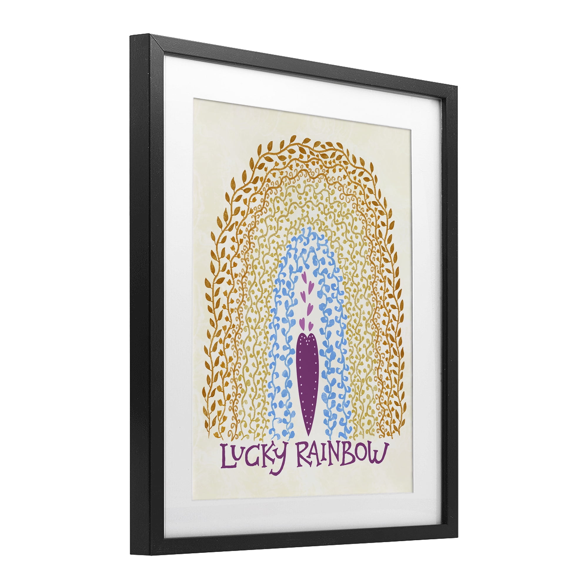 Stupell Industries Boho Lucky Rainbow Black Framed Print Under Glass, design by Connie Summers