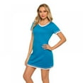 thumbnail image 3 of Pyjama d'Été pour Femmes Manches Courtes Col Cœur Pêche Robe de Nuit Décontractée Robe de Sommeil Ample Confortable Pyjama Robe de Maison Décontractée, 3 of 6