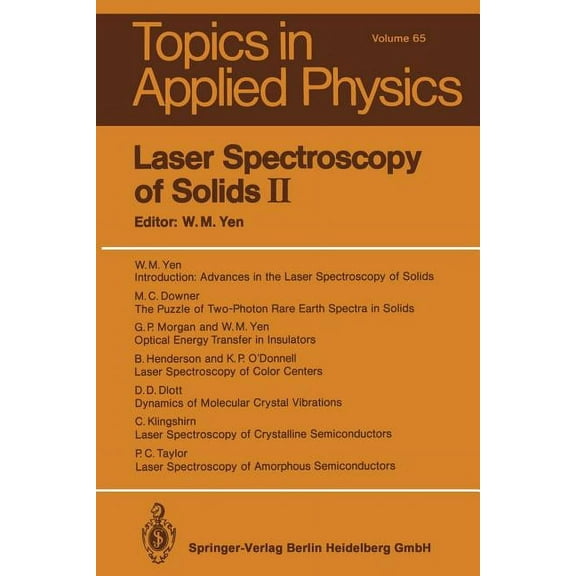 Topics in Applied Physics Laser Spectroscopy of Solids II, Book 65, (Paperback)