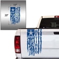 thumbnail image 2 of Soldier Veteran Enlisted Man Retired Fighter U.S. Army USAF USMC Distressed American US USA Flag Truck Tailgate Vinyl Decal fits Most Pickup Trucks Military Sticker (11" x 20", Blue), 2 of 8