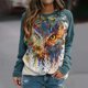 thumbnail image 2 of Moda mujer imprimir manga larga casual cuello redondo camisa tops sudadera Fridja  fjkfkj2773, 2 of 8