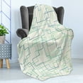 thumbnail image 4 of Geometric Soft Flannel Fleece Blanket, Futuristic Design Like a Subway Line with All Routes in Town Pattern, Cozy Plush for Indoor and Outdoor Use, 60" x 80", Mint Green Royal Blue, by Ambesonne, 4 of 5