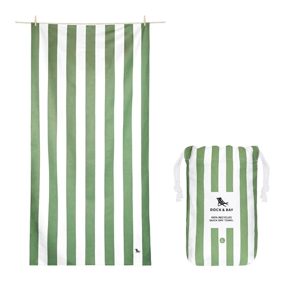 Towel Dock & Bay Cabana de secado rápido sin arena, 200 x 90 cm