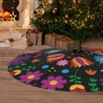 thumbnail image 6 of Lsque Colorful Floral2 Print Christmas Tree Skirt, Tree Skirt with Ties or Velcro, Perfect for Holiday Decorations, Halloween, and New Year-36", 6 of 7