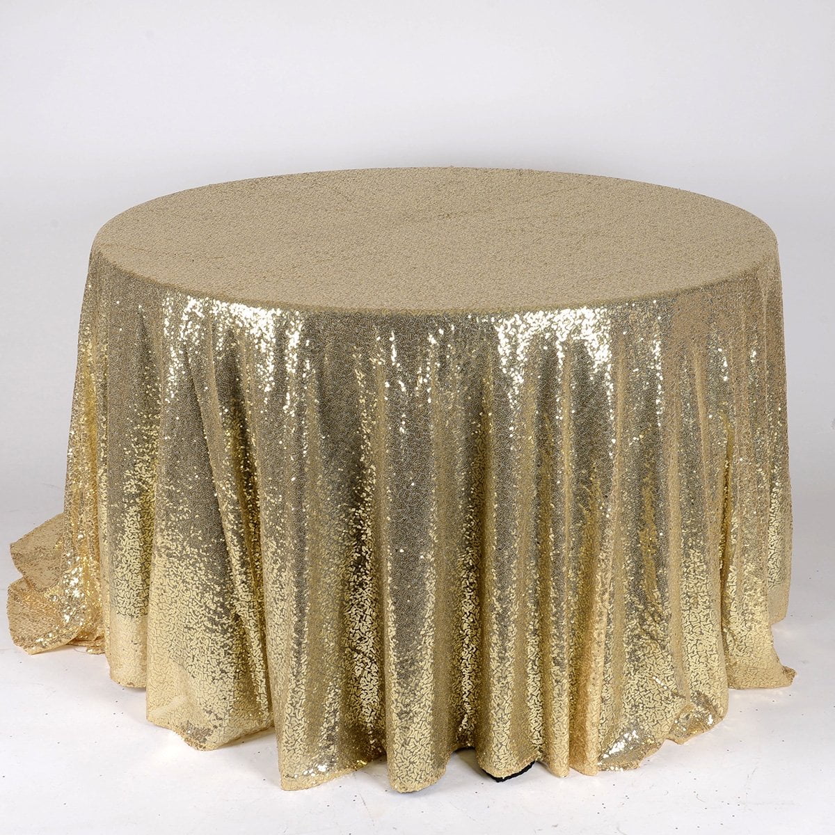 Champagne 120 inch Round Duchess Sequin Tablecloth - Walmart.com ...