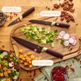 thumbnail image 2 of Beautiful by Drew Barrymore 6-Piece Soft Grip Knife Set, Chocolate Brown with Gold Accent, 2 of 11