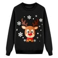 thumbnail image 4 of SGMVNU Chandails en Molleton de Noël Assortis pour la Famille 2025 Lettres Imprimées Graphiques Xmas Col Rond Manches Longues Chandail Jumper Tops(Maman,Noir,P), 4 of 7