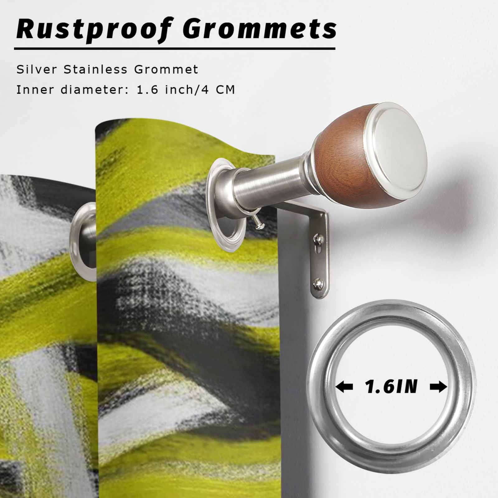 Abstract Yellow Waves Outdoor Curtains for Patio, Modern Minimalist Yellow Black White Crossed Lines Sunshade Privacy Drapes Grommet Waterproof Outside Curtains for Porch Balcony 54"x108", 1 Panel