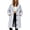 Gray, variant on Women's Notched Lapel Teddy Fleece Long Coat Ghalytn Single Breasted Button Front Patch Pockets Loose Fit Winter Outerwear