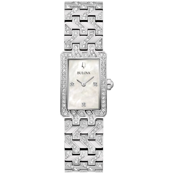 Bulova Women’s White MOP Diamond Stainless Steel Watch – 96L304