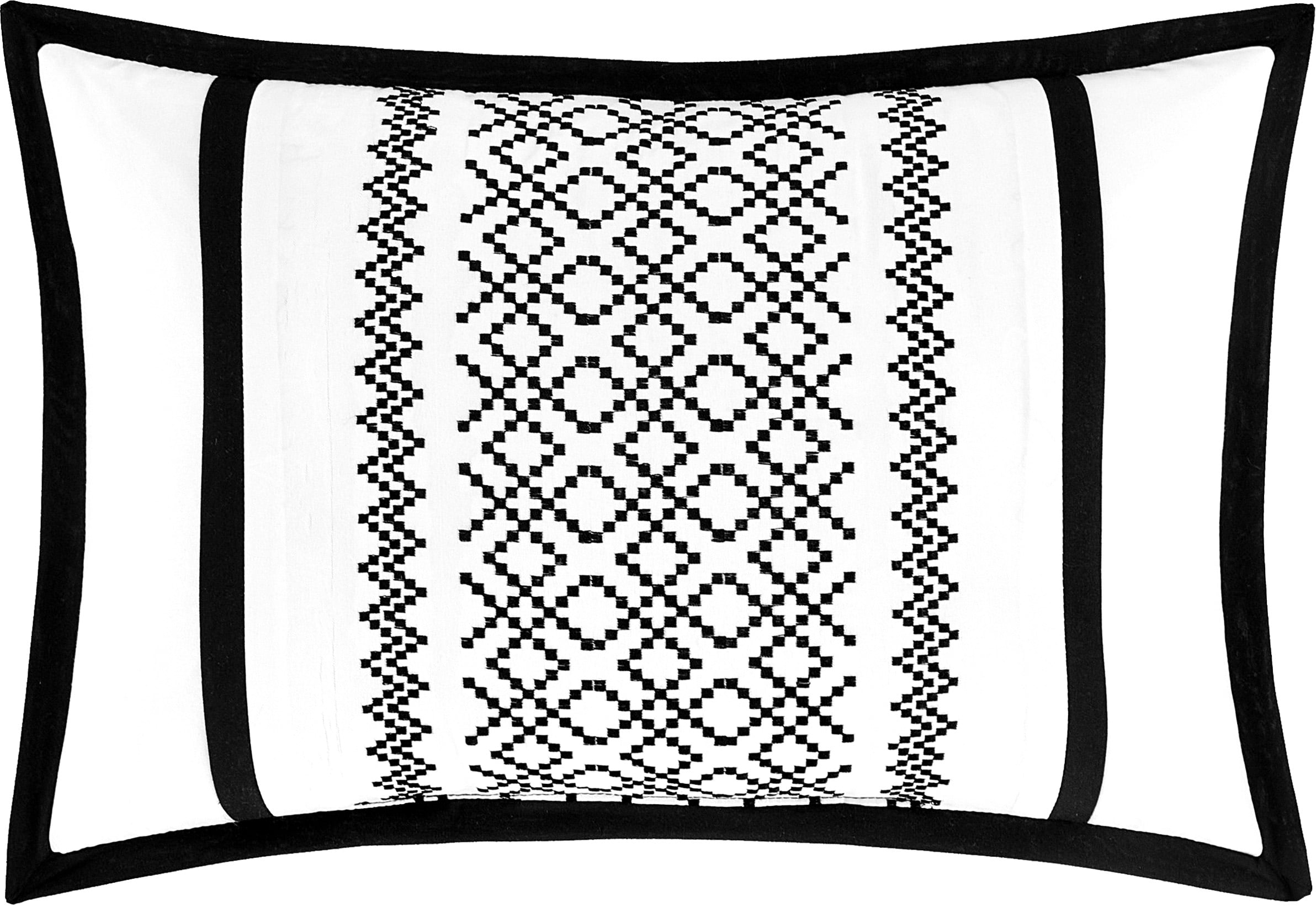 Nanshing Jamie 7 Piece Geometric Comforter Set, Black/Gold, King