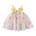 thumbnail image 1 of Robe Formelle pour Filles Été Décontractée Sans Manches Imprimés Robe Danse Fête Vacances Plage Robes Bébé Fille Jaune 2 Ans-3 Ans, 1 of 7