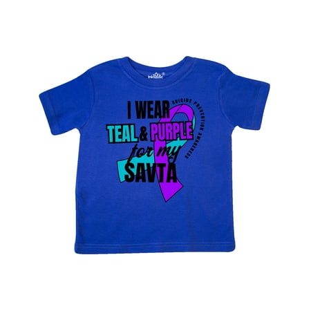 

Inktastic Suicide Prevention I Wear Teal and Purple for My Savta Gift Toddler Boy or Toddler Girl T-Shirt