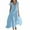Blue, variant on AherBiu Maxi Dresses for Women Cotton Linen Boho Dress V Neck Short Sleeve Flowy Lightweight Summer Dresses