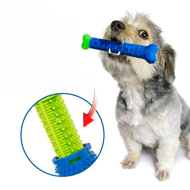Cepillo de dientes para perros con forma de hueso con limpieza de 360 grados