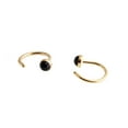 thumbnail image 6 of Half Huggie Gold Hoop Earrings for Women Tiny Cartilage Birthstone Stud Piercing Earring Hypoallergenic Earring Screw Back Dainty Hug Hoops (Black Onyx 3mm/9mm | Gold-filled 18 GA), 6 of 8