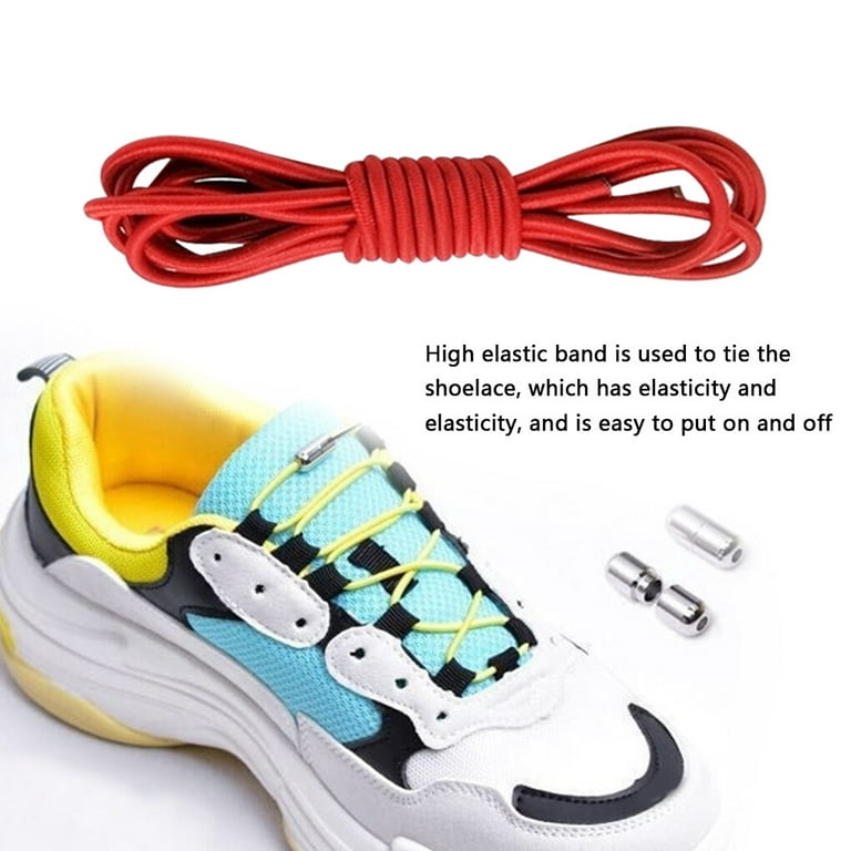 1Pair Elastic No Tie Shoelaces Semicircle Shoe Laces For Kid and Adult  Sneakers Shoelace Lazy Shoe String Red 