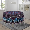thumbnail image 4 of Mandala Purple and Blue Waterproof Picnic Patio Party Round Table Cloth Cover Decorations Fabric 60 Inch Circular Tablecloth for 20-47 Inch Home Dining Room Kitchen Decor, 4 of 6