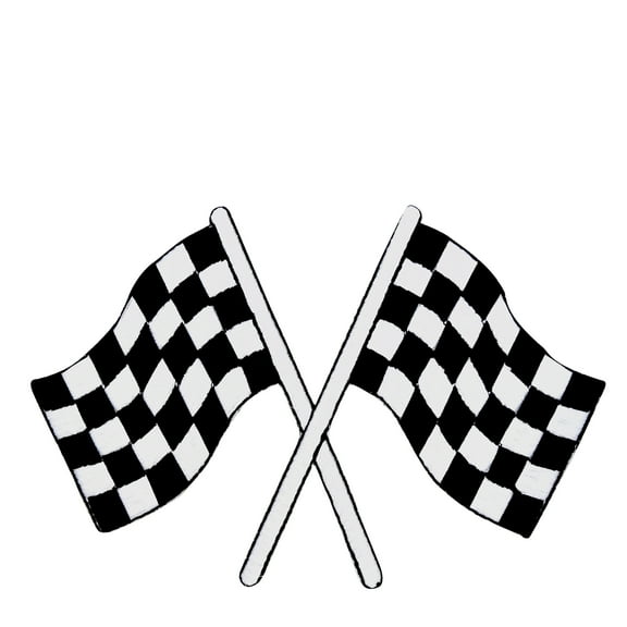 6" Checkered Race Flags Racing Iron on Applique/Embroidered Patch