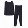 thumbnail image 5 of Ladies Thermal Underwear Sets, Hugcore Thermal Underwear and Women Plus Size Winter Warm Fleece Lined Base Layer Long Top and Bottom Sets Women's Thermal Underwear Black L, 5 of 8