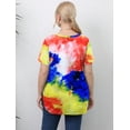 thumbnail image 2 of Purcoar Women Plus Size Round Neck T-Shirt Printed Floral Top, 2 of 5