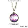 thumbnail image 3 of Collar para mujer, joyería para mujer, collar con colgante del sistema solar, collar de clavícula con cúpula de cristal de doble cara de galaxia., 3 of 4