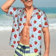 thumbnail image 5 of Picia Strawberry Gentle Cotton Regular Fit Short Sleeve Casual Hawaiian Shirt for Men-Medium, 5 of 9