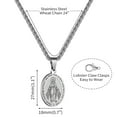thumbnail image 5 of APSVO Silver Saint St Virgin Mary Necklaces for Men Boys Stainless Steel Medal Pendant Chain Christian Religious Catholic Birthday First Communion Graduation Fathers Day Jewelry Gifts Teen Dad Kid, 5 of 7