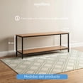thumbnail image 3 of MUEBLANA | Mesa para TV | Madera y Acero | Minimalista | Centro de Entretenimiento | Mueble Organizador Moderno | 2 repisas | Color Nogal, 3 of 7