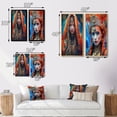 thumbnail image 4 of Designart "Spiritual Festivities Vibrant Slavic Portraits IX" Boho Woman Framed Wall Art Set Of 2 - Glam Red Framed Canvas Set For Living Room Decor, 4 of 6