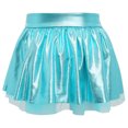 thumbnail image 7 of Aislor Girls 2 Piece Jazz Dance Performance Outfit Mock Neck Short Sleeve Sequins Crop Top with Shiny Tutu Skirt Blue 6, 7 of 7