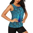 thumbnail image 2 of Fotbe Beautiful Blue Peacock Blusas Sin Mangas para Mujer – Estilo Casual, Corte Suelto, Slim-Fit, Cuello Redondo Deportivo, Tops de Verano para Gimnasio y Yoga-X-Large, 2 of 7