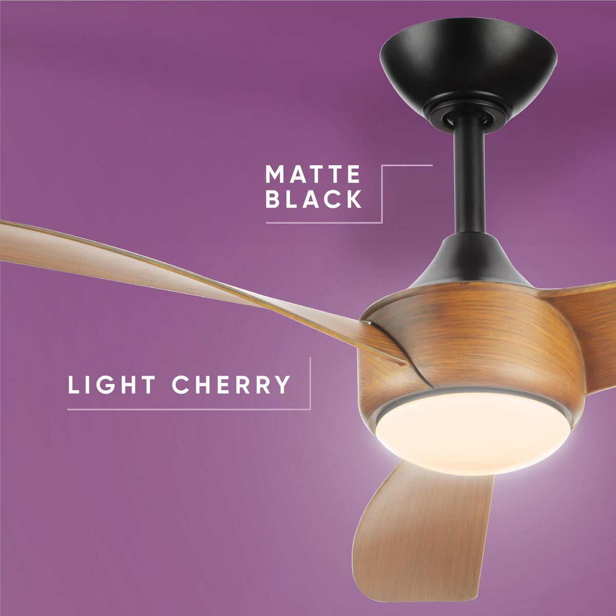 Avec Brechtin Collection 56'' Matte Black Modern 18W LED Indoor 3 Blade Ceiling Fan