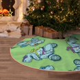thumbnail image 6 of Daiia Motorcycle Riding Dinosaur Drawing Merry Christmas Tree Skirt , Xmas Large Lace-up Tree Skirt, Santa Snowflakes Rustic Home Decorations New Year Party Farmhouse Decor-36", 6 of 7