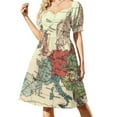 thumbnail image 2 of Europe Map Dress Sexy V Neck Countries World Elegant Dresses Female Aesthetic Design Oversized Casual Dress Birthday Present, 2 of 7