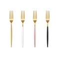 thumbnail image 4 of Inteprter Tenedor de fruta, pastel de aperitivos, superficie de espejo de caramelo, vajilla, utensilios de cocina, palillos de sólidos, cubiertos, Mostrada Oro rosado Inteprter HA079213-03, 4 of 6