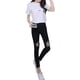 thumbnail image 3 of Pantalones de mujer Pantalones de malla con agujeros destruidos de verano Leggings delgados Pantalones lápiz, L seitruly AP001645-03, 3 of 7