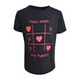 thumbnail image 5 of Boys Valentine's Day Tic Tac Toe T-Shirt with XO Shorts (7) Black, 5 of 6