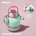 thumbnail image 4 of Sidagar 60 oz Large Stainless Steel Insulated Water Bottle with Straw Lid and Carry Handle, Leak-Resistant, Green, 4 of 10