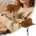 thumbnail image 2 of Pet Cowboy Hat for Dogs and Cats Western Cap Halloween Party Accessory Festival Celebration Headgear for Small Medium Large Pets, 2 of 5