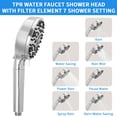 thumbnail image 2 of Tandem Shower Head for Couples with Handheld Filter, Dual Shower Head System Featuring 7 Spray Settings and 360°Rotating Overhead Modes, 2 of 8