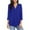 Blue, variant on Turilly Plus Size Women Casual Loose Pullover V-Neck Top Solid Color Shirt