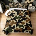 thumbnail image 2 of Manfei Farmhouse Camouflage Twin Quilt Set, Mid Century Camo Twin Coverlet Set, Desert Tan, 2-Piece, 1 Bedspread and 1 Pillowcase, 2 of 7