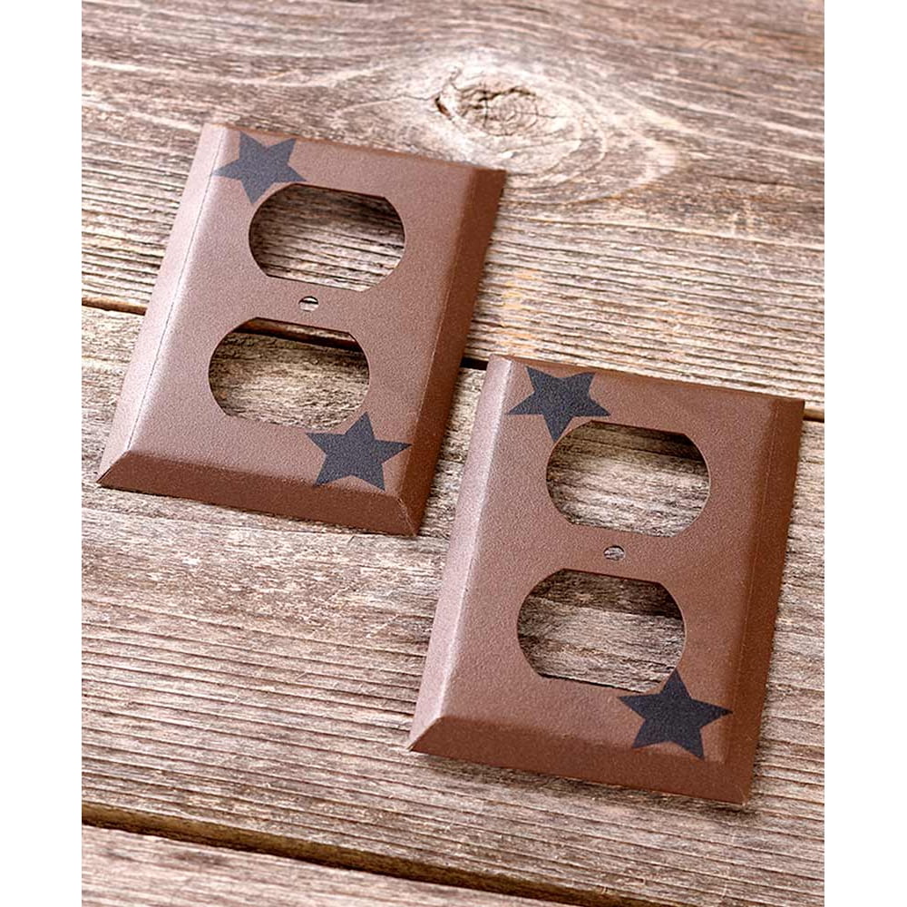 The Lakeside Collection Set of 2 Primitive Country Metal Outlet Covers