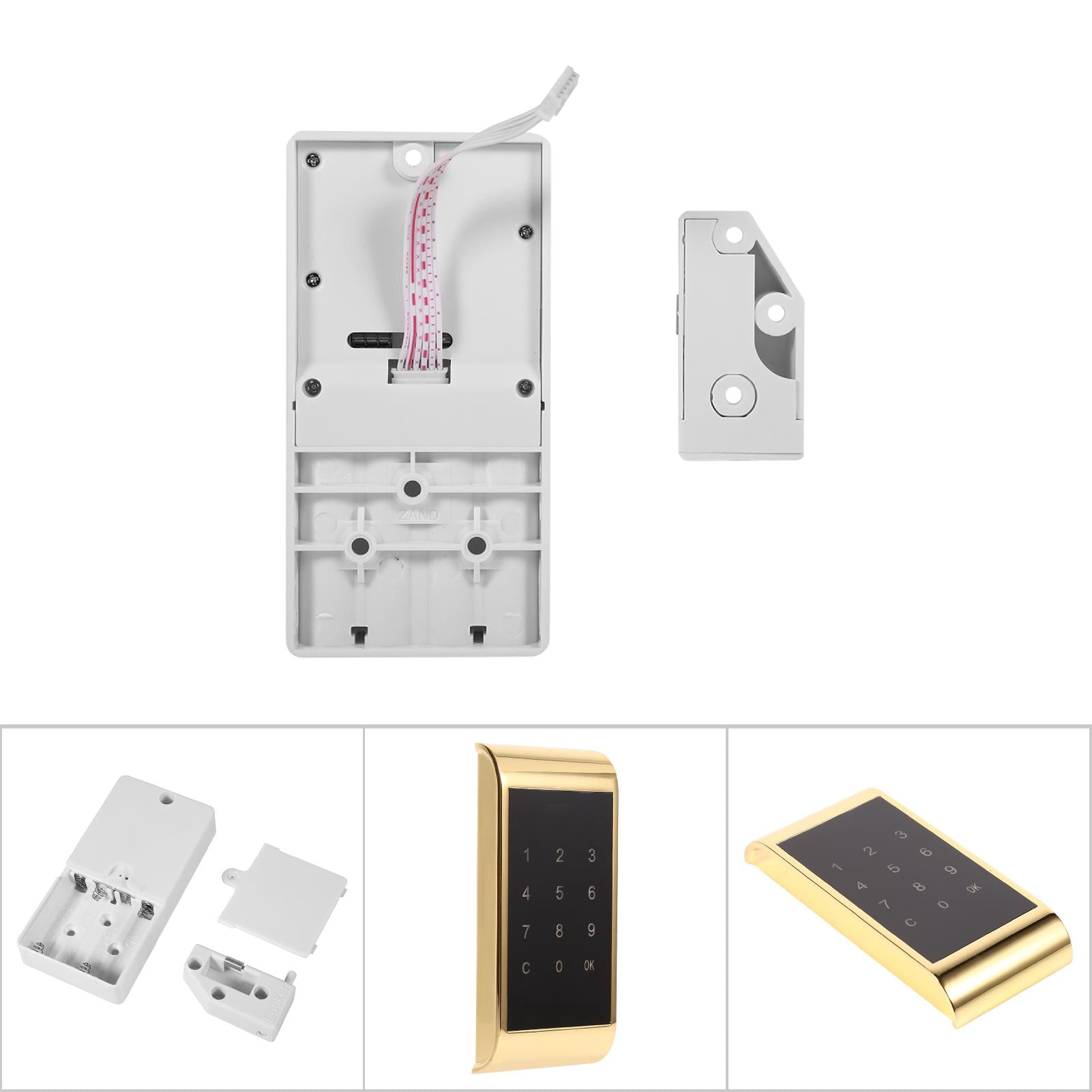 Yajisi Touch Keypad Password Key Access Lock Digital Electronic Security Cabinet Coded Locker Gold 4.5 in
