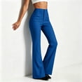 thumbnail image 3 of Womens Work Office Pants High Waisted Bell Bottoms Slim Fit Stretch Flared Dress Pants Trousers for Business Casual Going Out,Blue,XXL, 3 of 6