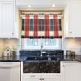 thumbnail image 5 of Yayeee Kitchen Curtains Tier Pair Light Filtering 27"x24" Rod Pocket Short Cafe Window Panel, Vibrant Red Tartan Pattern, 5 of 7