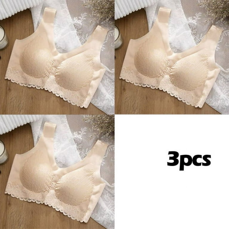 3PCS/lot Bra for Women XKISS Thai Import Latex Bra Plus size Latex Bra  Seamless Bras For Women Underwear BH Push Up Bralette With Pad Vest Top Bra  M