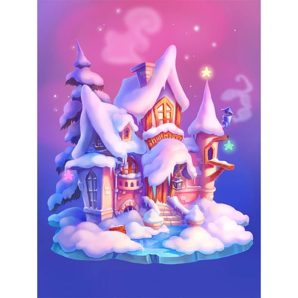 Diamond Painting (DB7118) Square Hill House Kit de mosaico 5D DIY Art (A3546) 50x70cm FLhrweasw Nuevo